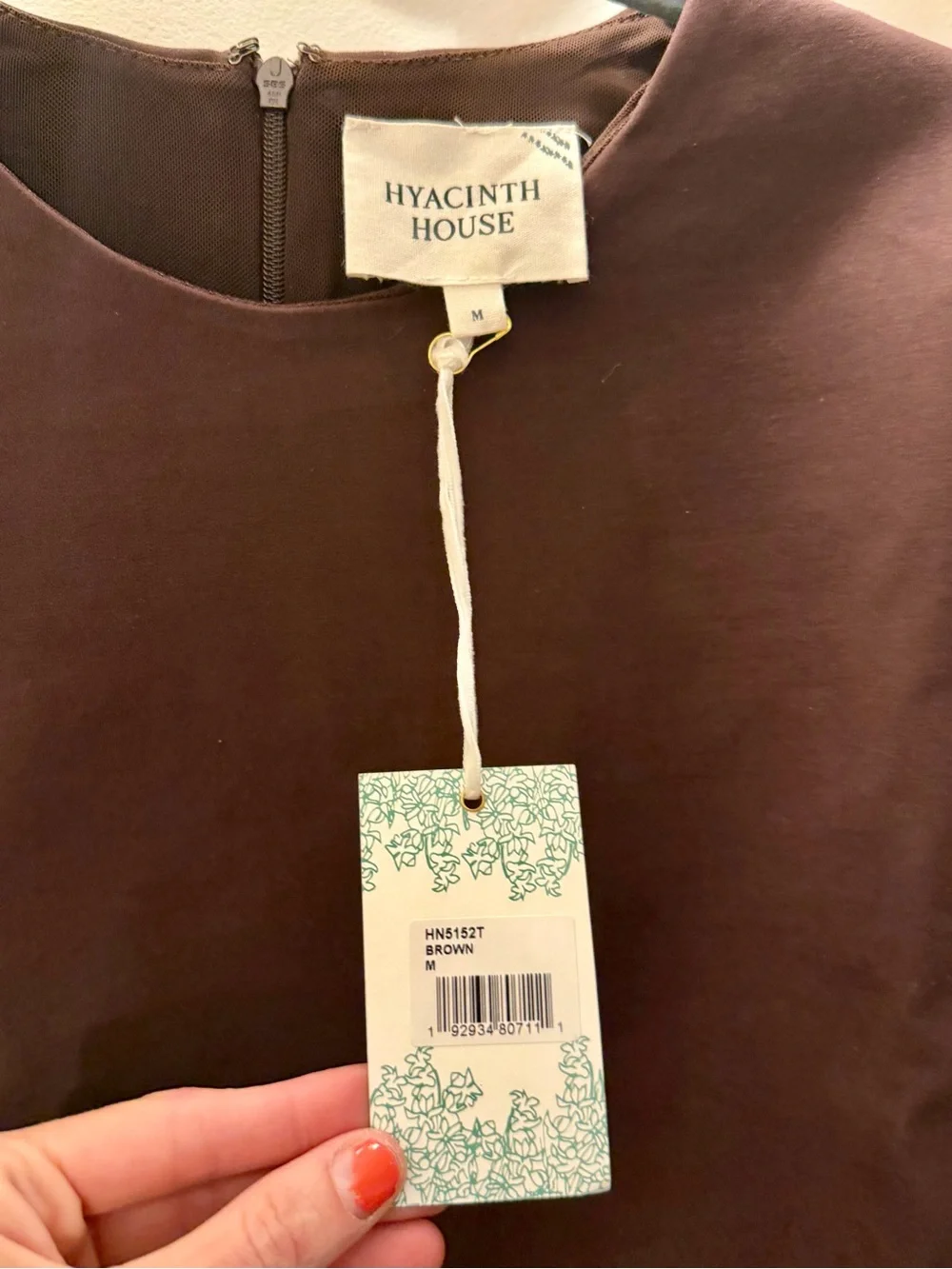 HYACINTH HOUSE :: NWT :: Bronze Metallic Fringe Short Sleeve Top - Picture 4 of 8